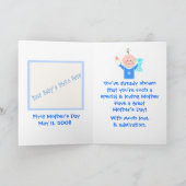 Eerste Moederdag Wenskaart (baby boy) Kaart (Binnen)