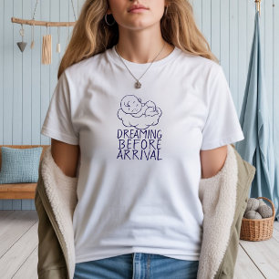 Eerste Moederdag zwanger blauw T-shirt