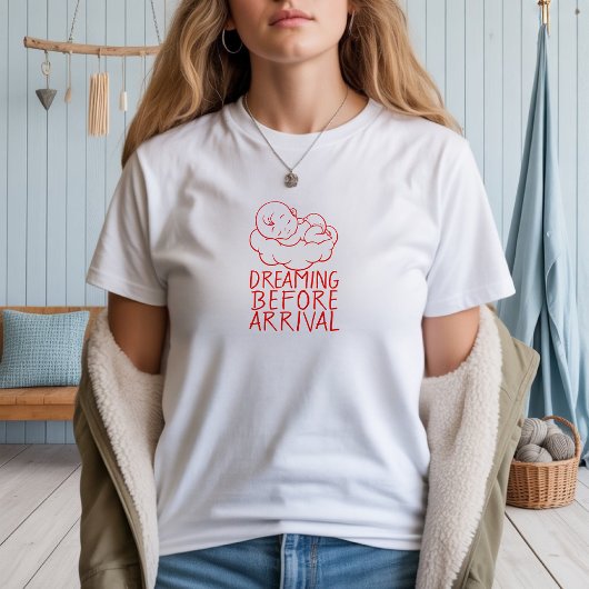 Eerste Moederdag zwanger rood T-shirt