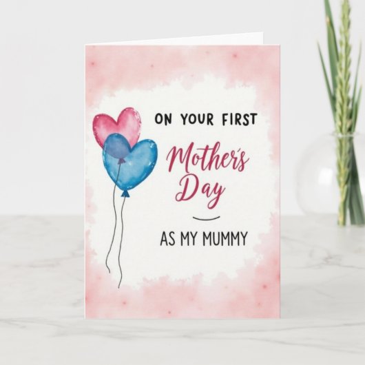 Eerste Moederdagkaart voor Mummy Kaart (Voorkant)