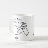 Eerste Moeders Bump Happy Moederdag Koffiemok (Voorkant links)