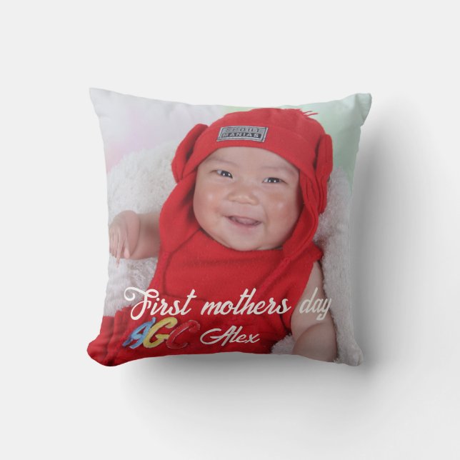 Eerste moedersdag custom foto kussen (Voorkant)