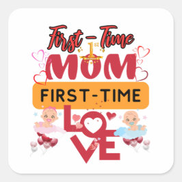 Eerste momenten, eerste liefde vierkante sticker