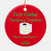 Eerste mondiale pandemie samen keramisch ornament (Achterkant)
