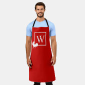 Eerste monogram kip country keuken schort (Gedragen)