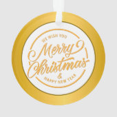 Eerste monogram M Kerstmis - Goud, Teal & Blauw Ornament (achterkant)