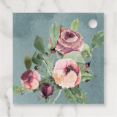 eerste monogram marsala florale oceaan - communiqu bedankjes labels (Achterkant)