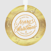 Eerste monogram S Kerstmis - Goud, Teal & Blauw Ornament (achterkant)