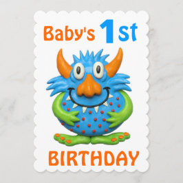Eerste Monster van de Dag van de Baby Kaart