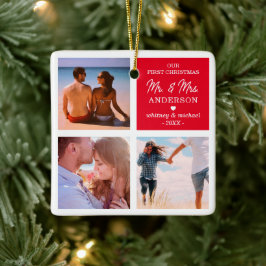 Eerste Mr. en Mrs. Keramisch Ornament