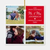 Eerste Mr. en Mrs. Keramisch Ornament (Achterkant)