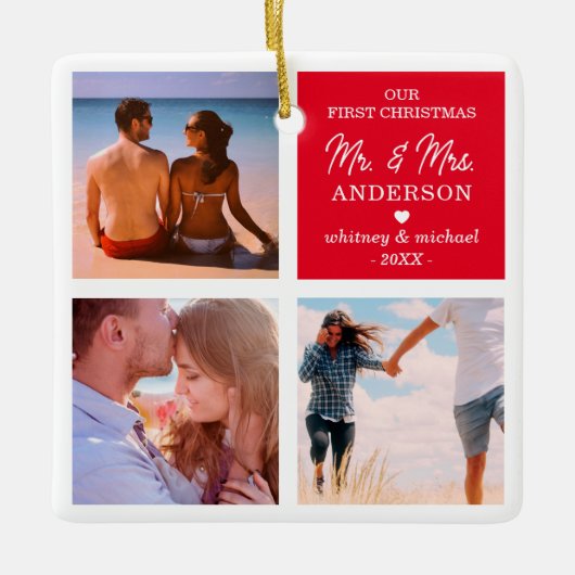 Eerste Mr. en Mrs. Keramisch Ornament (Voorkant)