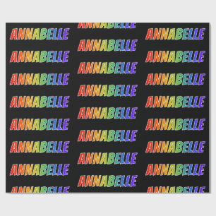 Eerste naam 'ANNABELLE' in regenboogkleuren; leuk Cadeaupapier