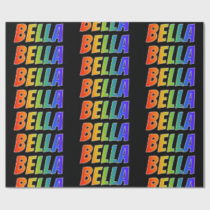 Eerste naam "BELLA" in regenboogkleuren; leuk & kl Cadeaupapier