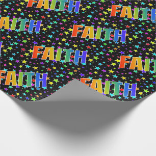 Eerste naam "FAITH" + sterren regenboog Cadeaupapier