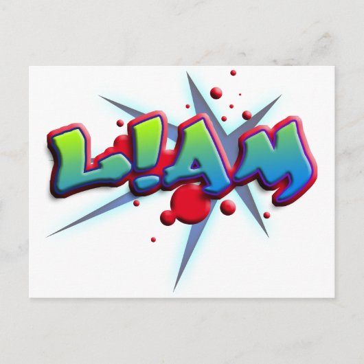 Eerste naam Liam met ! als i Briefkaart (Voorkant)