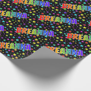 Eerste naam Regenboog "BREANNA" + Sterren Cadeaupapier