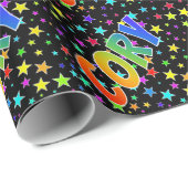 Eerste naam Regenboog "CORY" + Sterren Cadeaupapier (Rol Hoek)