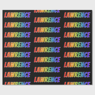 Eerste naam Regenboog "LAWRENCE"; Leuk & Kleurrijk Cadeaupapier