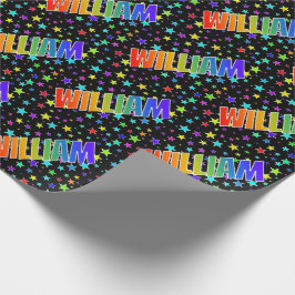 Eerste naam Regenboog "WILLIAM" + Sterren Cadeaupapier