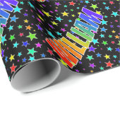 Eerste naam Regenboog "WILLIAM" + Sterren Cadeaupapier (Rol Hoek)