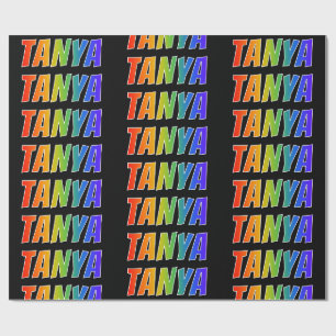 Eerste naam 'TANYA' in regenboogkleuren; leuk & kl Cadeaupapier
