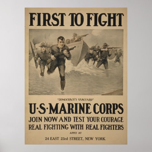 Eerste naar Vecht - Amerikaanse mariniers Poster (Voorkant)