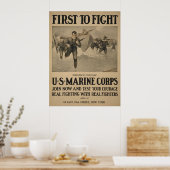 Eerste naar Vecht - Amerikaanse mariniers Poster (Keuken)