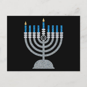 Eerste nacht van het Briefkaart van de Hanukkah Gl