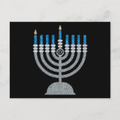 Eerste nacht van het Briefkaart van de Hanukkah Gl (Voorkant)