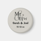 Eerste namen van de heer & mevrouw Wedding Couple Magneet (Voorkant)