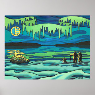 Eerste natie-schildering Afdruk Inuit-liefde Print