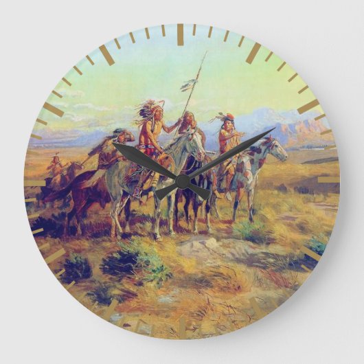 Eerste Naties De scrupts CM Russell Native America Grote Klok (Voorkant)