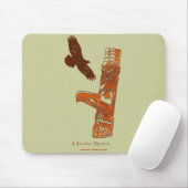 Eerste Naties Haida Eagle & Totem Pole Mousemat Muismat (Met muis)