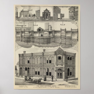 Eerste Nationale Bank van Phillipsburg, Kansas Poster
