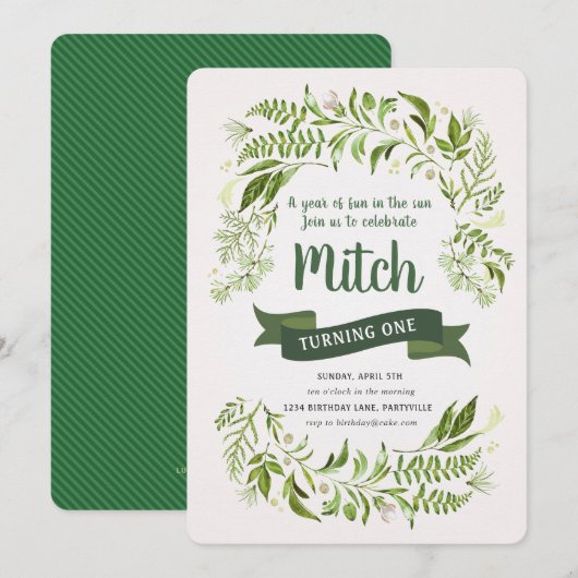 Eerste Natuur van de Banner van de Uitnodiging van (Voorkant / Achterkant)