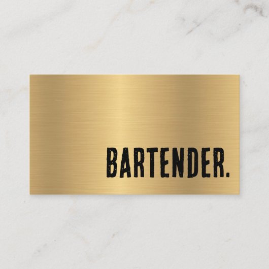 Eerste Nep Goud Bartender Visitekaartje (Voorkant)