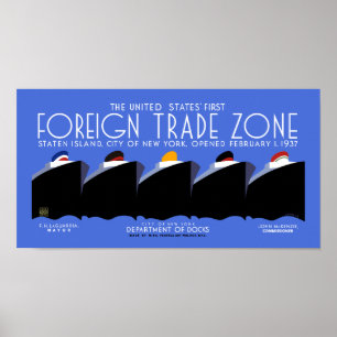 Eerste New York. Buitenlandse handelszone - 1937 Poster