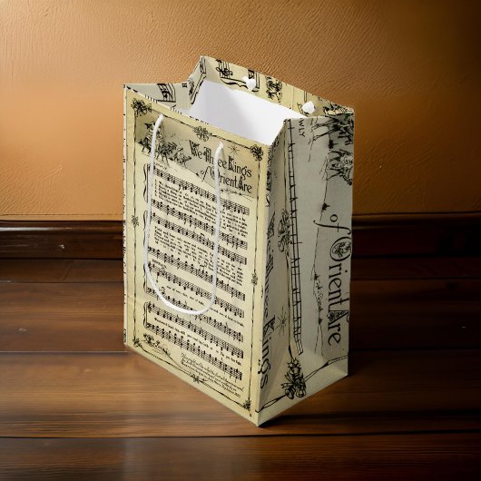Eerste Noel Music Sheet Gift Bag Medium Cadeauzakje