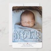Eerste Noel Overlay Baby Foto Kerst Kaart (Voorkant)