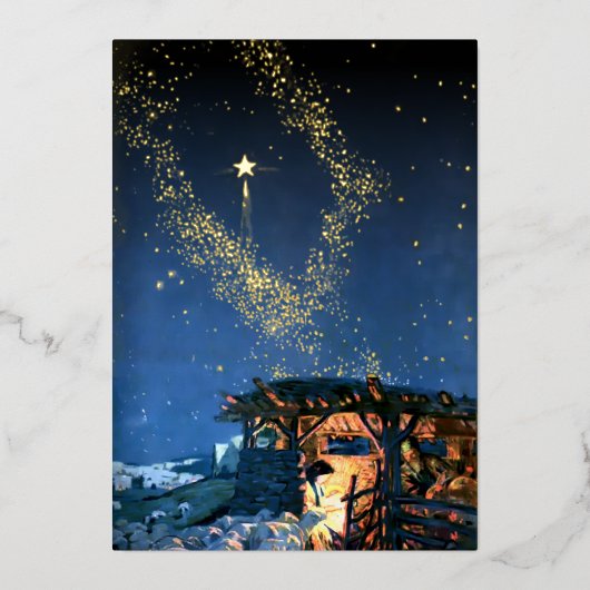 Eerste Noel Star-kerstfeest Folie Feestdagenkaart (Voorkant)