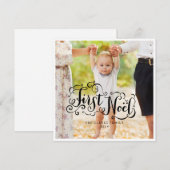 EERSTE NOOT | MODERNE CHISCHE HOLIDAIRE FOTO-KAART FEESTDAGENKAART (Voorkant / Achterkant)