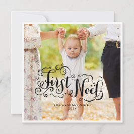 EERSTE NOOT | MODERNE CHISCHE HOLIDAIRE FOTO-KAART FEESTDAGENKAART