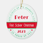 Eerste nuchtere kerst, minimale nuchterheid keramisch ornament (Links)