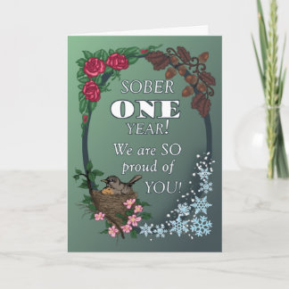 Eerste nuchtere verjaardagskaart van de groep kaart