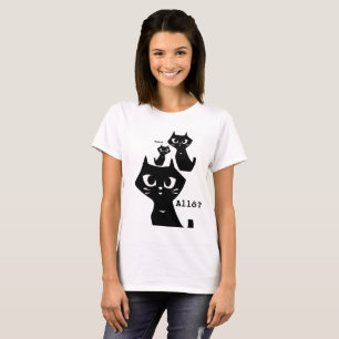 Eerste ontmoeting met Lucky Black Cats familie T-shirt
