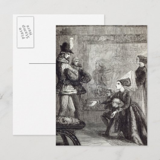 Eerste ontmoeting van Eduard IV en Lady Elizabeth Briefkaart (Voorkant / Achterkant)