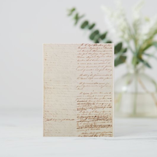 Eerste ontwerp van de grondwet van de VS Briefkaart (Staand voorkant)