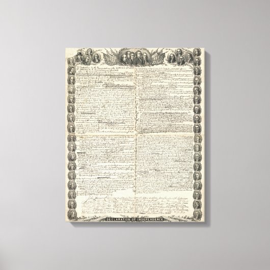 Eerste ontwerp van de onafhankelijkheidsverklaring canvas afdruk (Voorkant)