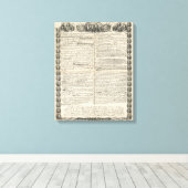 Eerste ontwerp van de onafhankelijkheidsverklaring canvas afdruk (Insitu (Houten vloer))